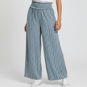 NEW•XL-2X•PEACE BY PIECE EVA BLUE EASY BREEZY WIDE LEG PANTS
